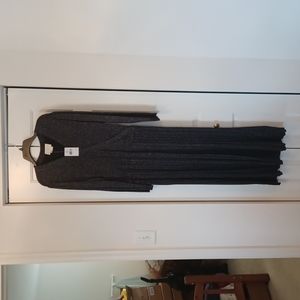 Kate Spade Long Sparkle Knit Faux Wrap Dress